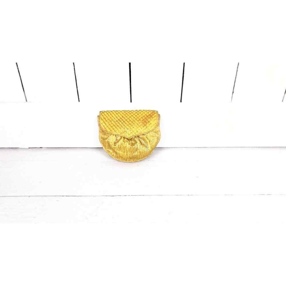 Vintage small gold beaded evening clutch shoulder purse